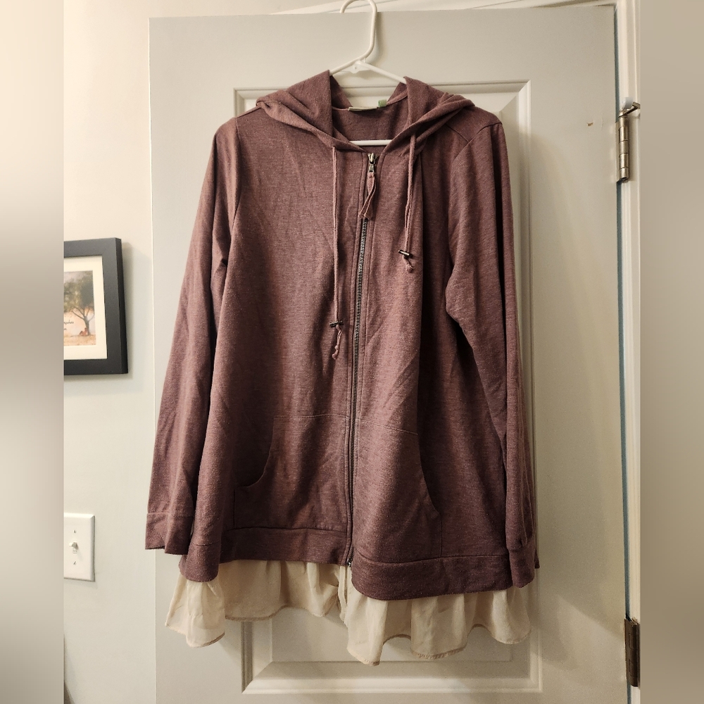 Purple Hooded Zip-Up Jacket